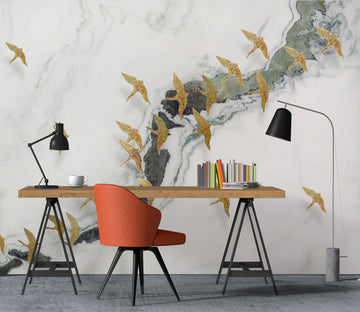 3D Golden Bird 1030 Wall Murals