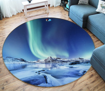 3D Antarctic Aurora 69128 Round Non Slip Rug Mat