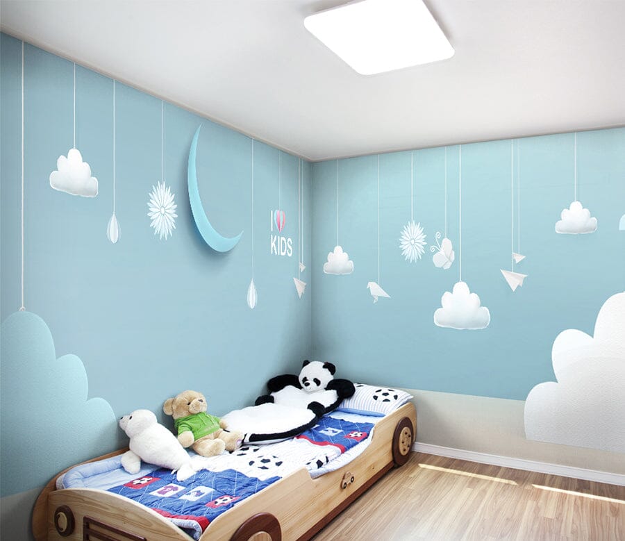 3D White Cloud Moon WC029 Wall Murals Wallpaper AJ Wallpaper 2 