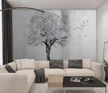 3D Gray Tree 505 Wall Murals Wallpaper AJ Wallpaper 2 