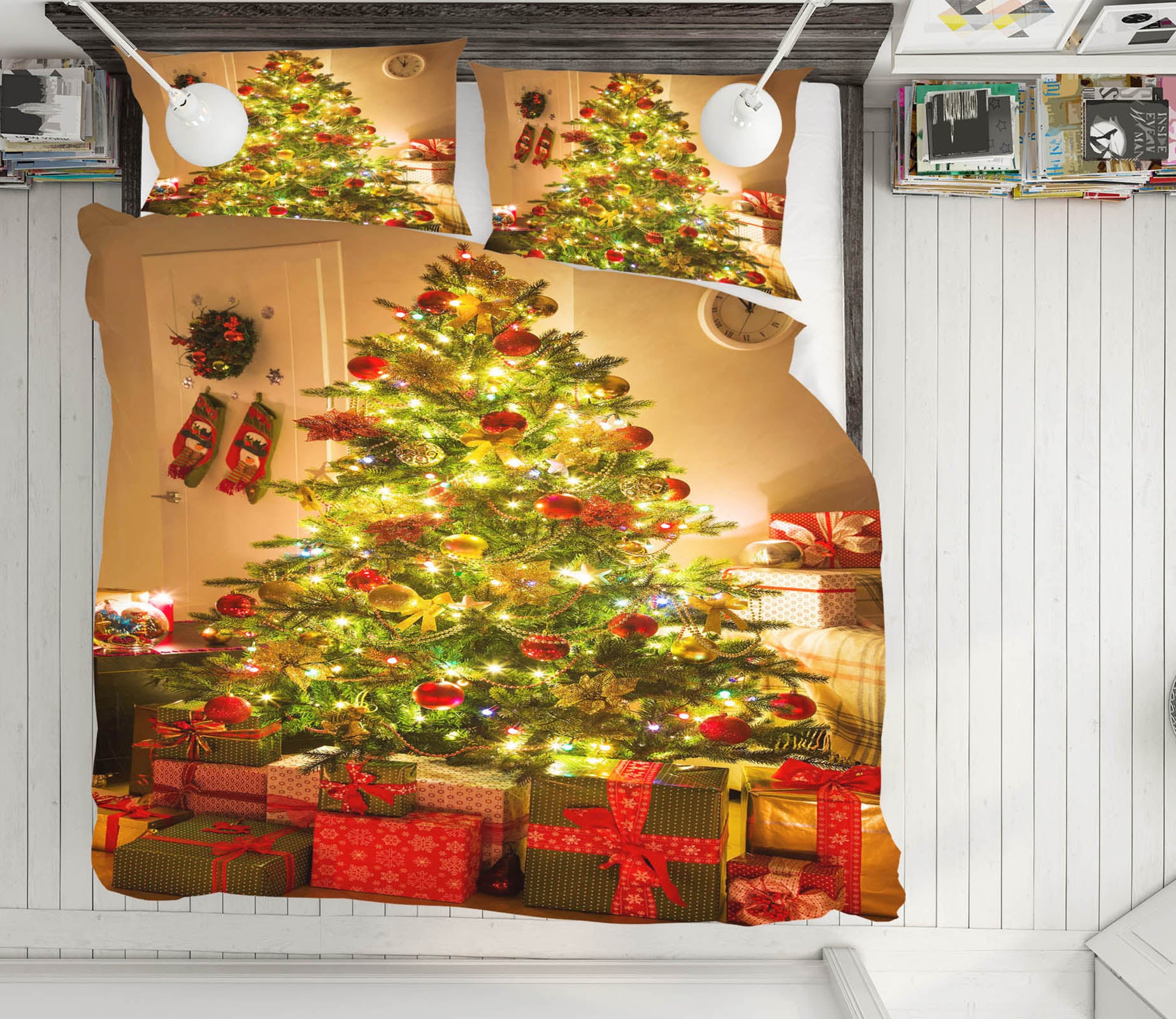 3D Tree Gift 51097 Christmas Quilt Duvet Cover Xmas Bed Pillowcases