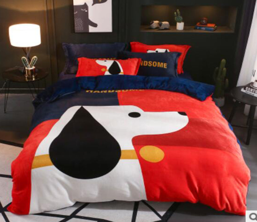 3D Cartoon Dog 17019 Bed Pillowcases Quilt