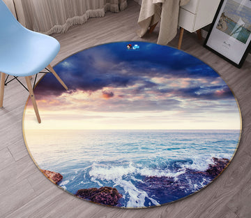 3D Seaside 81106 Round Non Slip Rug Mat