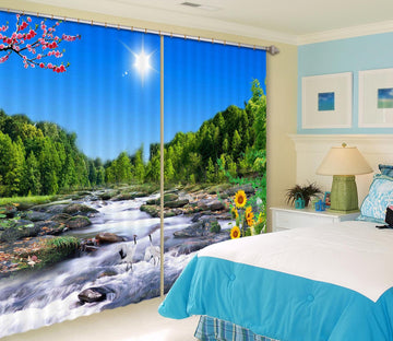 3D Canyon Stream 820 Curtains Drapes Wallpaper AJ Wallpaper 