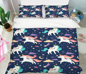 3D Color Star Unicorn 61045 Bed Pillowcases Quilt