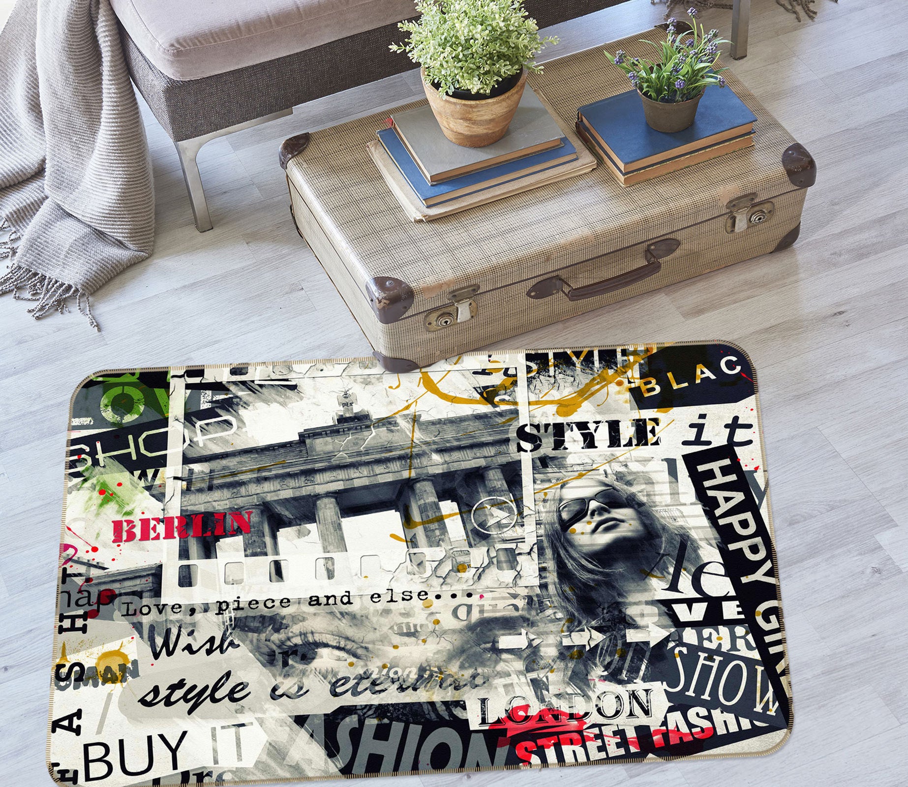 3D Magazine Building 77185 Non Slip Rug Mat