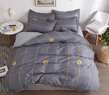 3D Dark Gray Bottom Yellow Lines 2020 Bed Pillowcases Quilt