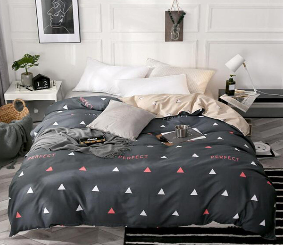3D Red Blue Small Triangle 4123 Bed Pillowcases Quilt