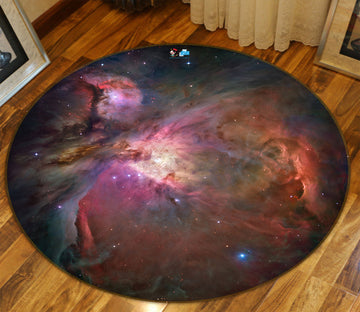 3D Color Starry Sky 72294 Round Non Slip Rug Mat