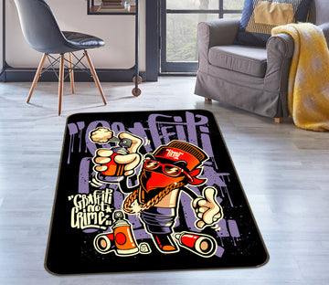 3D Graffiti Spray 30099 Non Slip Rug Mat