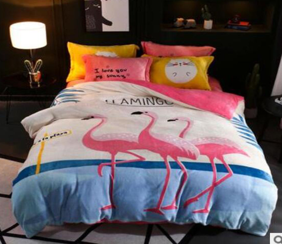3D Flamingo 17021 Bed Pillowcases Quilt