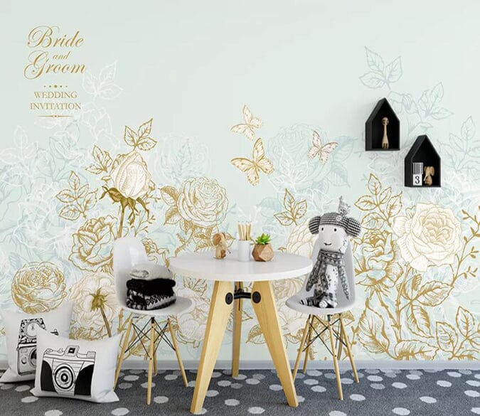3D Flower Butterfly 1949 Wall Murals Wallpaper AJ Wallpaper 2 