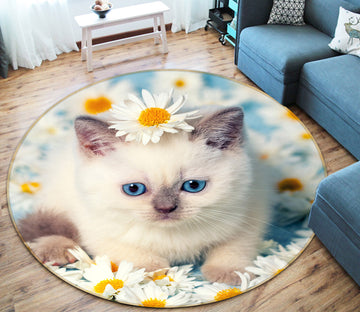 3D Kitten 29011 Round Non Slip Rug Mat