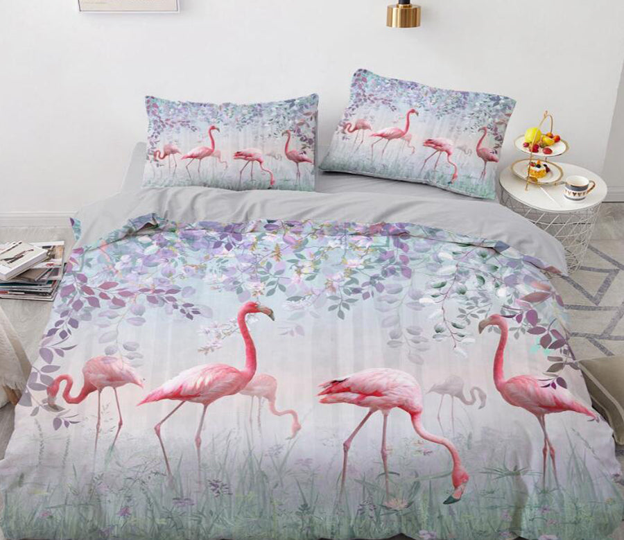 3D Flamingo 8183 Bed Pillowcases Quilt