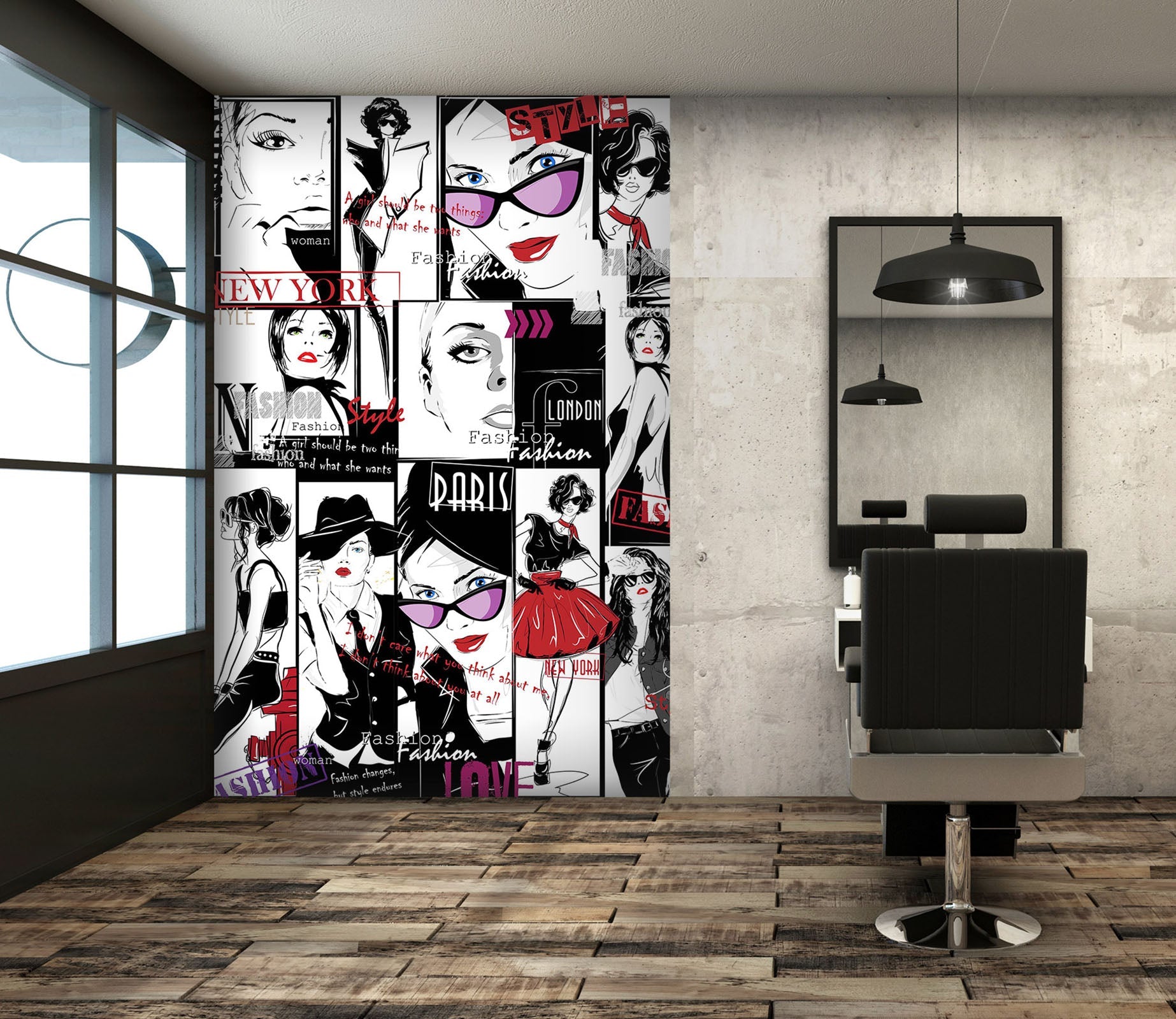 3D Suit Red Lips Girl 100 Wall Murals Wallpaper AJ Wallpaper 2 