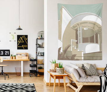 3D White Balcony 5393 Steve Read Tapestry Hanging Cloth Hang