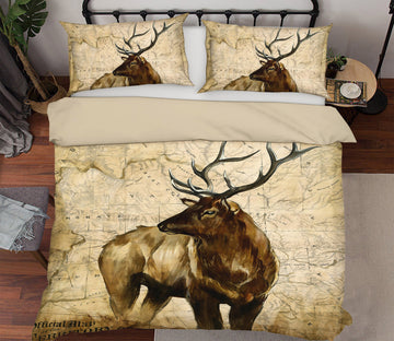 3D Brown Deer 12156 Bed Pillowcases Quilt