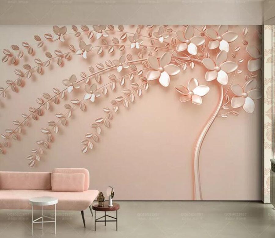 3D Pink Flowers WC112 Wall Murals Wallpaper AJ Wallpaper 2 