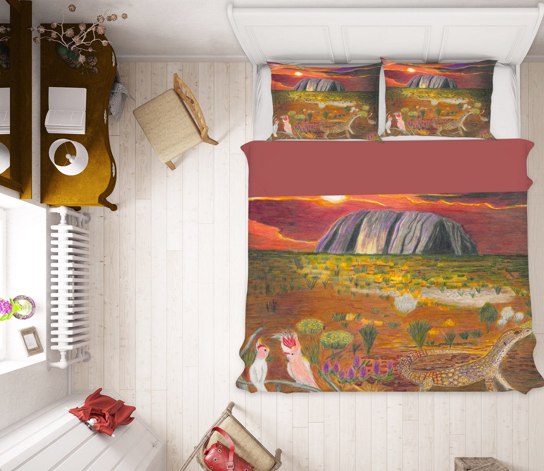 3D Sunset Waterfall 037 Michael Sewell Bedding Bed Pillowcases Quilt Quiet Covers AJ Creativity Home 