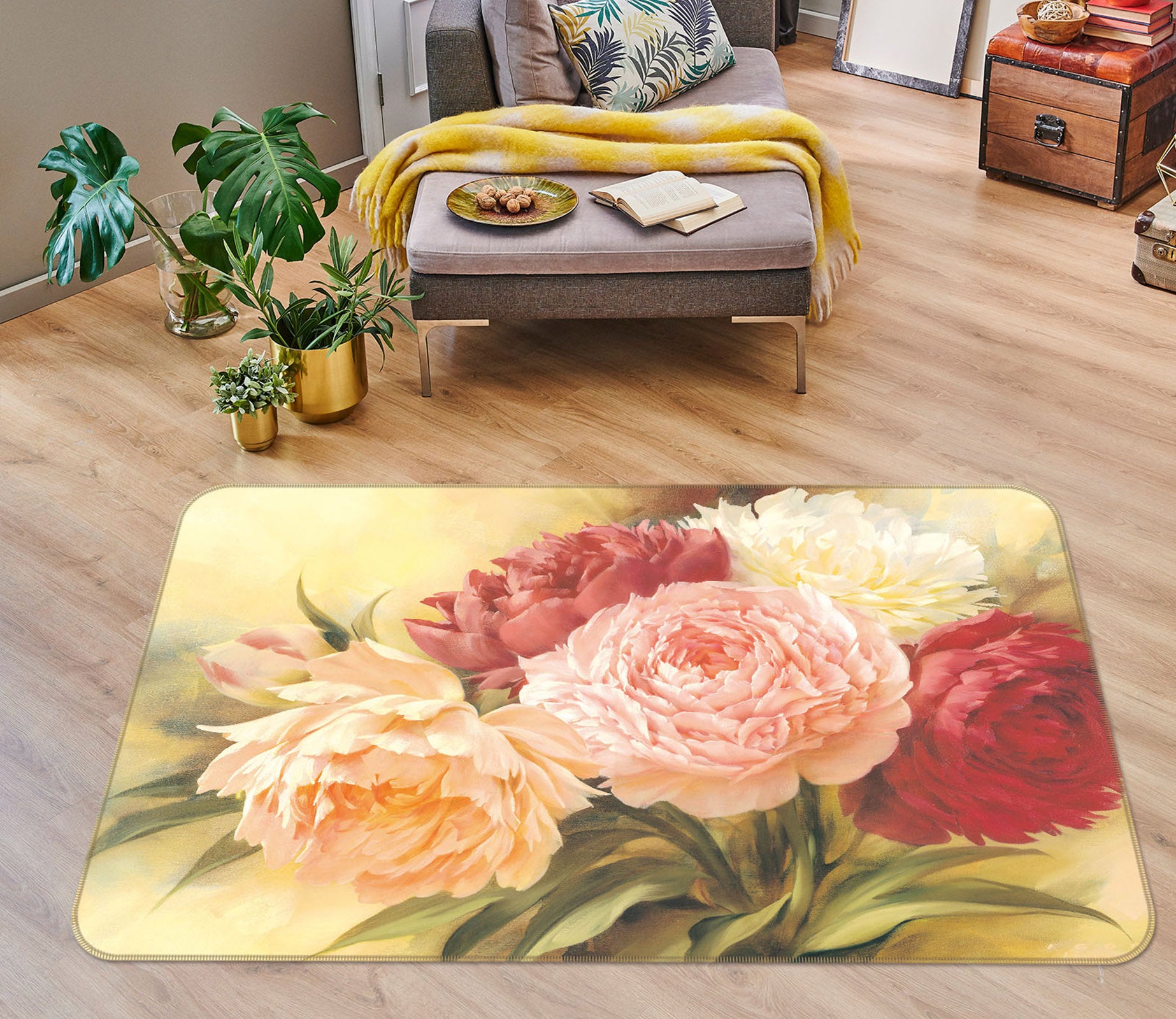 3D Flowers 32031 Non Slip Rug Mat