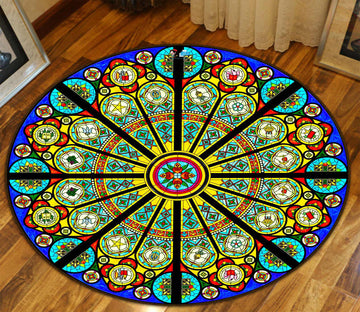 3D Color Pattern 72273 Round Non Slip Rug Mat