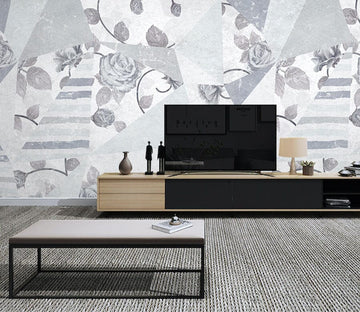 3D Grey Flowers WG266 Wall Murals Wallpaper AJ Wallpaper 2 