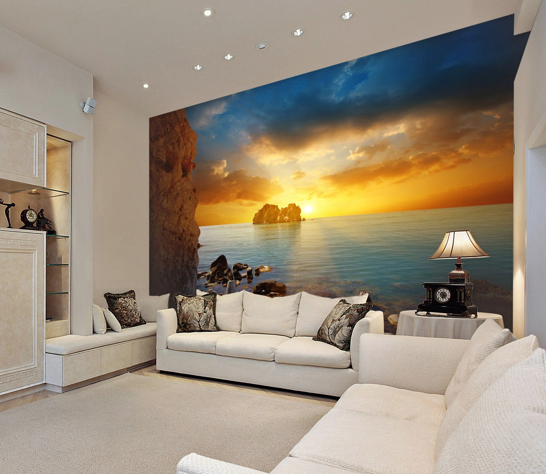3D Sea Dusk Stone 181 Wall Murals Wallpaper AJ Wallpaper 2 