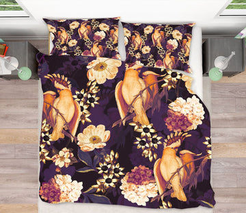 3D Orange Parrot Flower 115 Uta Naumann Bedding Bed Pillowcases Quilt Quiet Covers AJ Creativity Home 