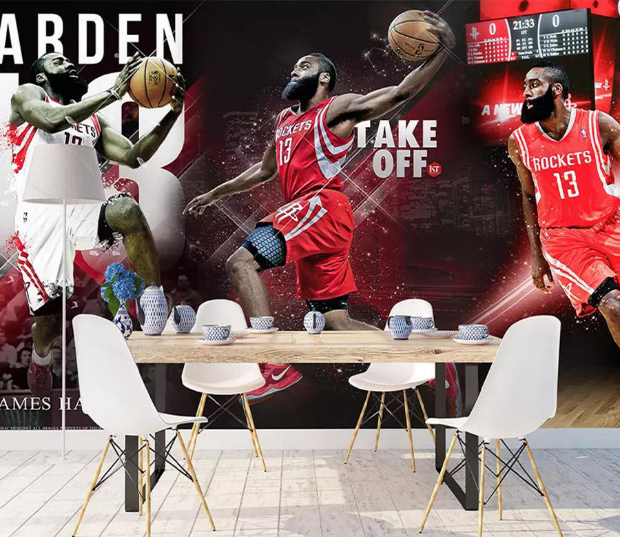 3D Basketball Player WC632 Wall Murals