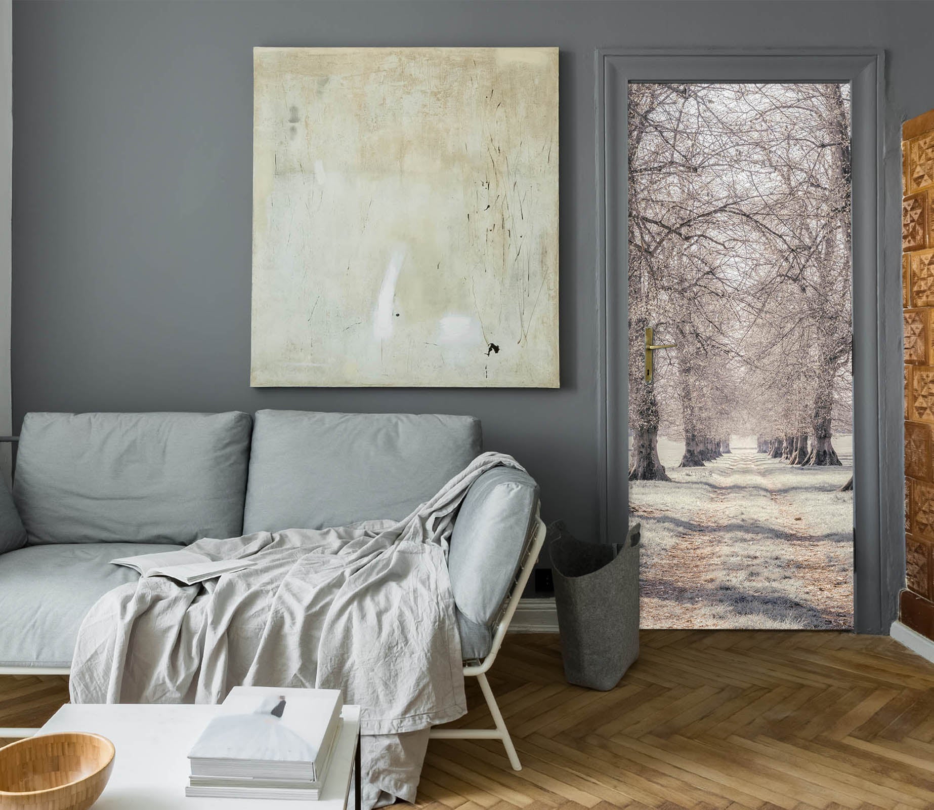 3D Winter Branches 5163 Assaf Frank Door Mural