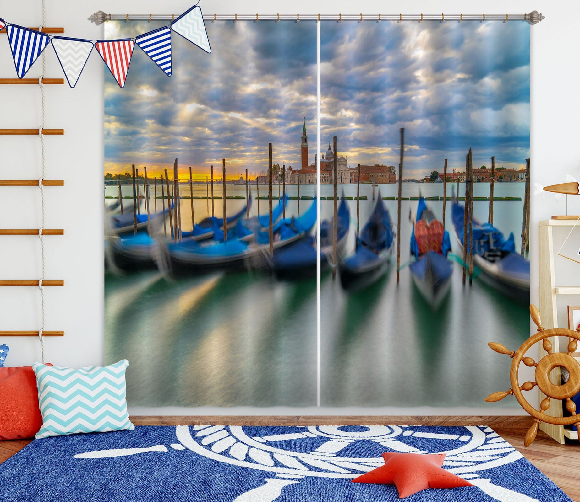 3D River Regatta 185 Marco Carmassi Curtain Curtains Drapes Curtains AJ Creativity Home 