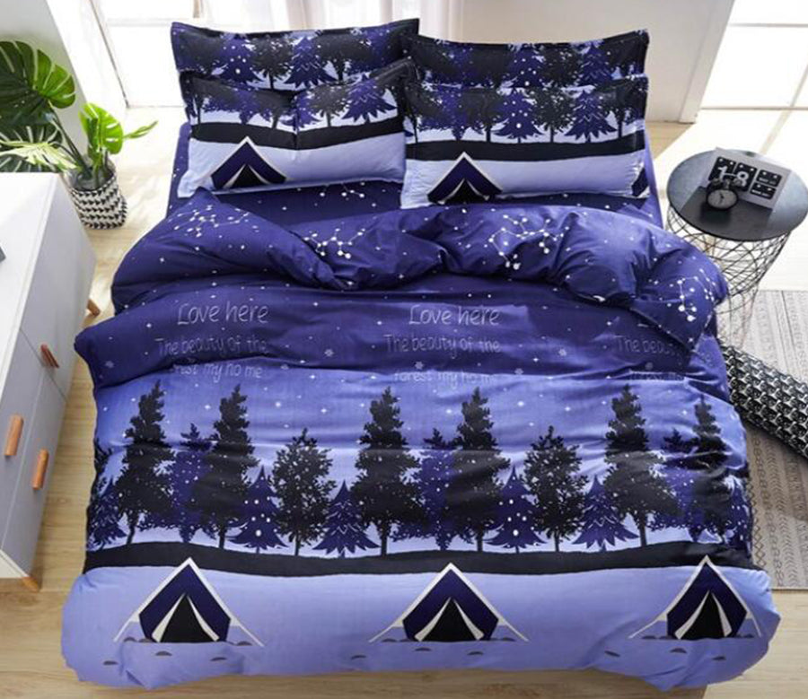 3D Snow Forest 5121 Bed Pillowcases Quilt