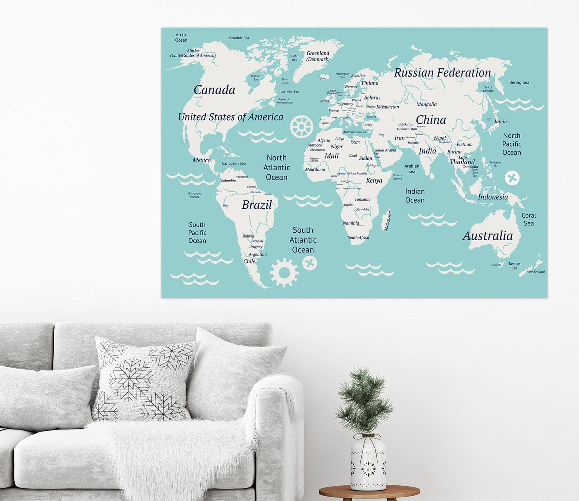 3D White Land 203 World Map Wall Sticker Wallpaper AJ Wallpaper 2 