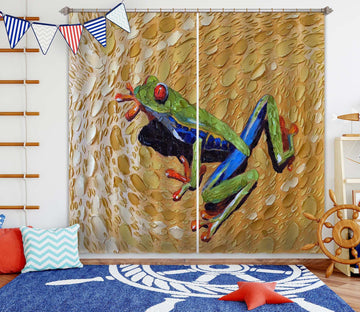 3D Toadly Awesome Frog 068 Dena Tollefson Curtain Curtains Drapes Curtains AJ Creativity Home 