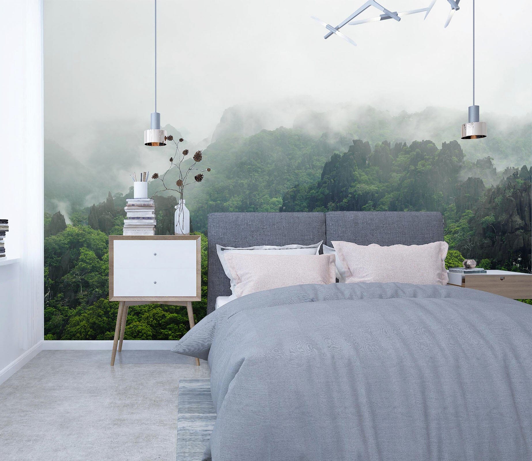 3D Mountain Forest 41 Wall Murals Wallpaper AJ Wallpaper 2 