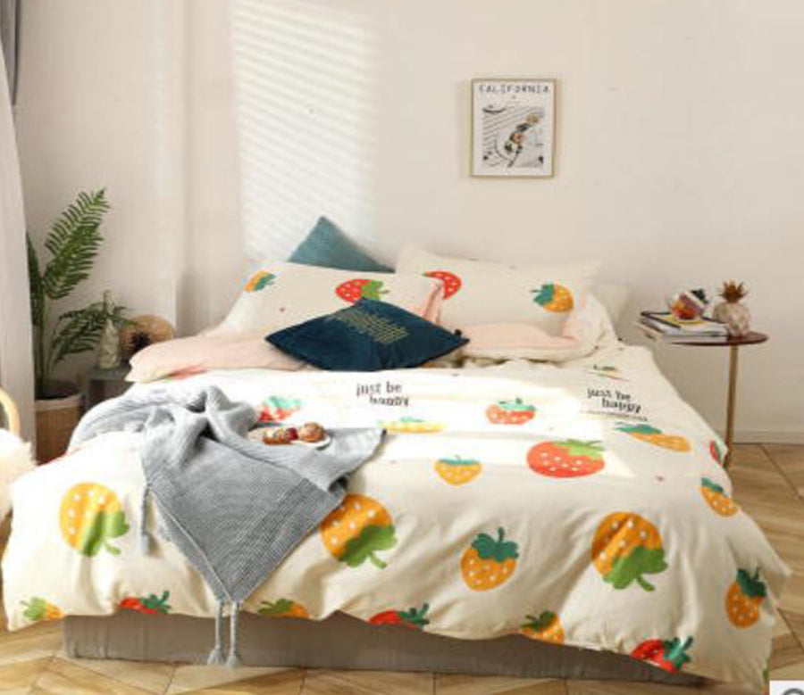 3D Strawberry 15222 Bed Pillowcases Quilt