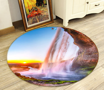 3D Waterfall 69123 Round Non Slip Rug Mat