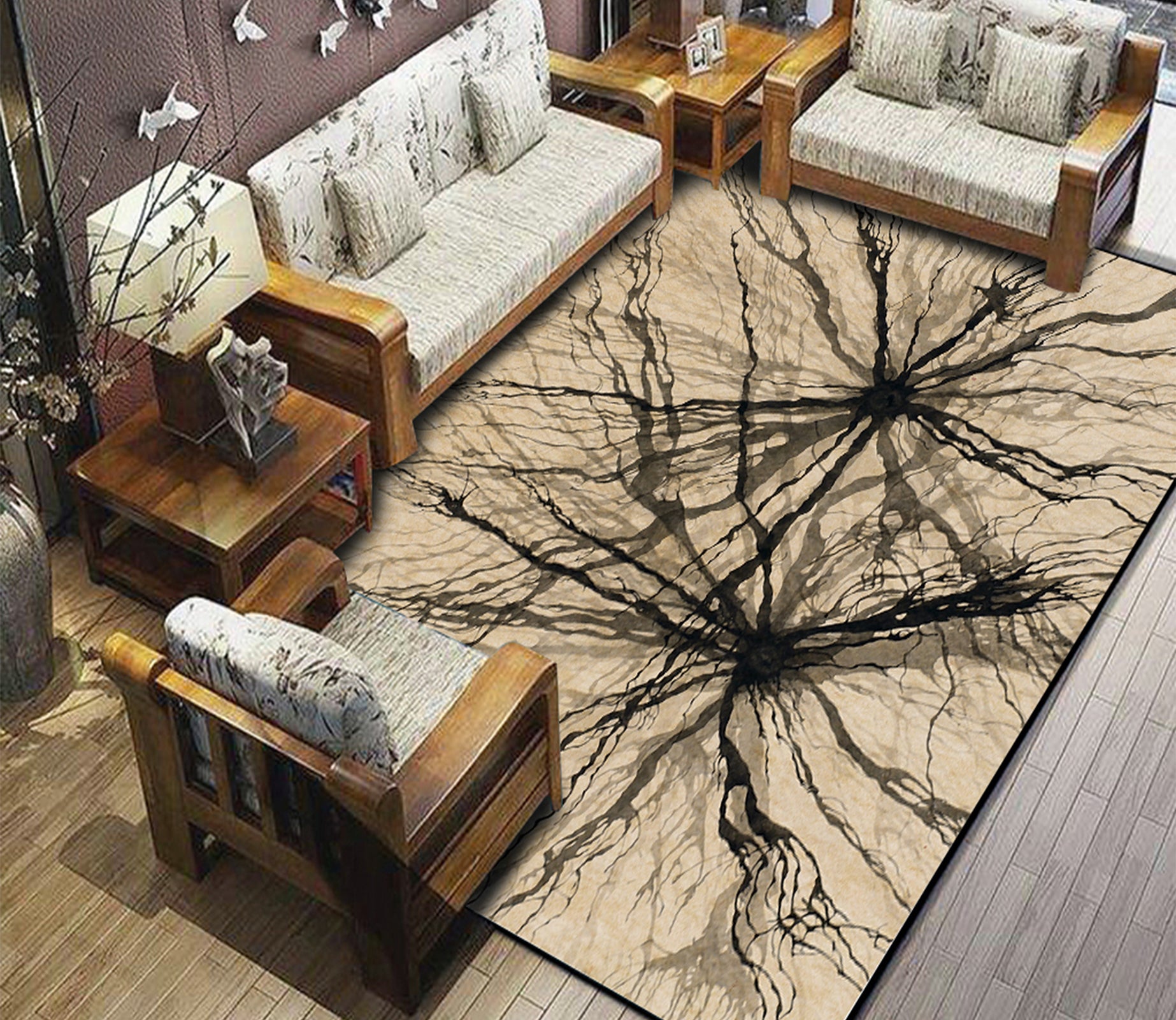 3D Dead Tree WG181 Non Slip Rug Mat Mat AJ Creativity Home 