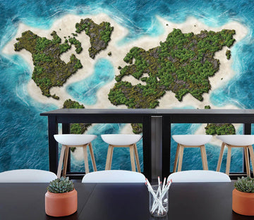 3D Oasis Sea 2003 World Map Wall Murals Wallpaper AJ Wallpaper 2 
