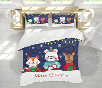 3D Bear Deer Fox 61005 Bed Pillowcases Quilt
