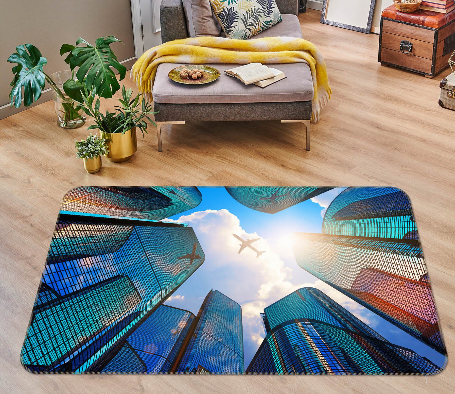 3D Tall Building 34209 Non Slip Rug Mat