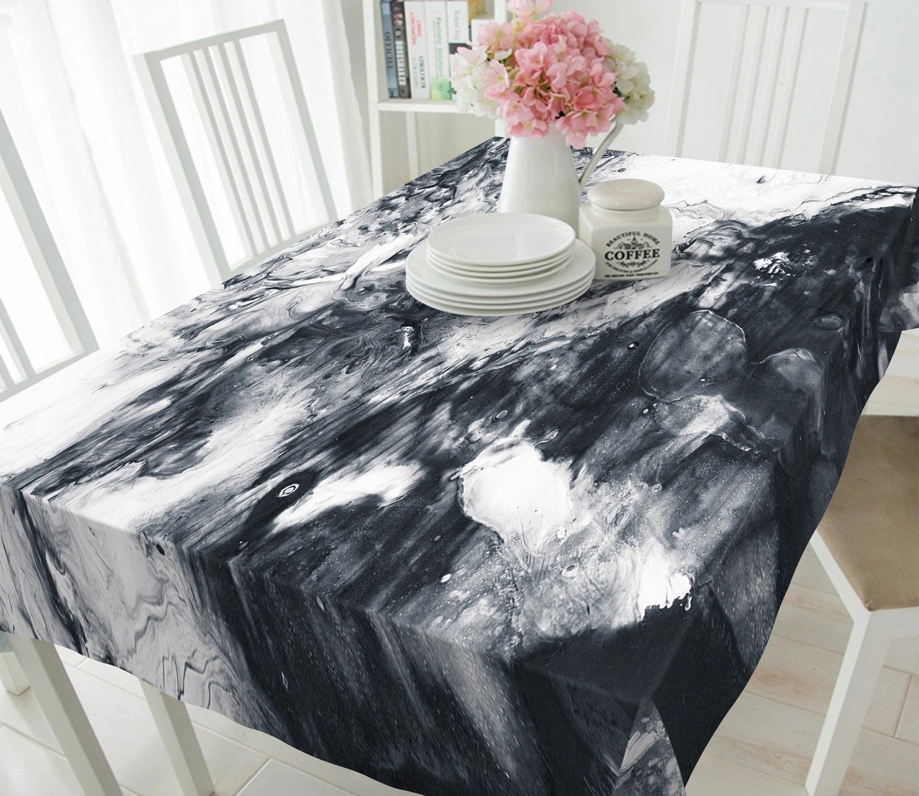3D Abstract Black 35 Tablecloths Wallpaper AJ Wallpaper 
