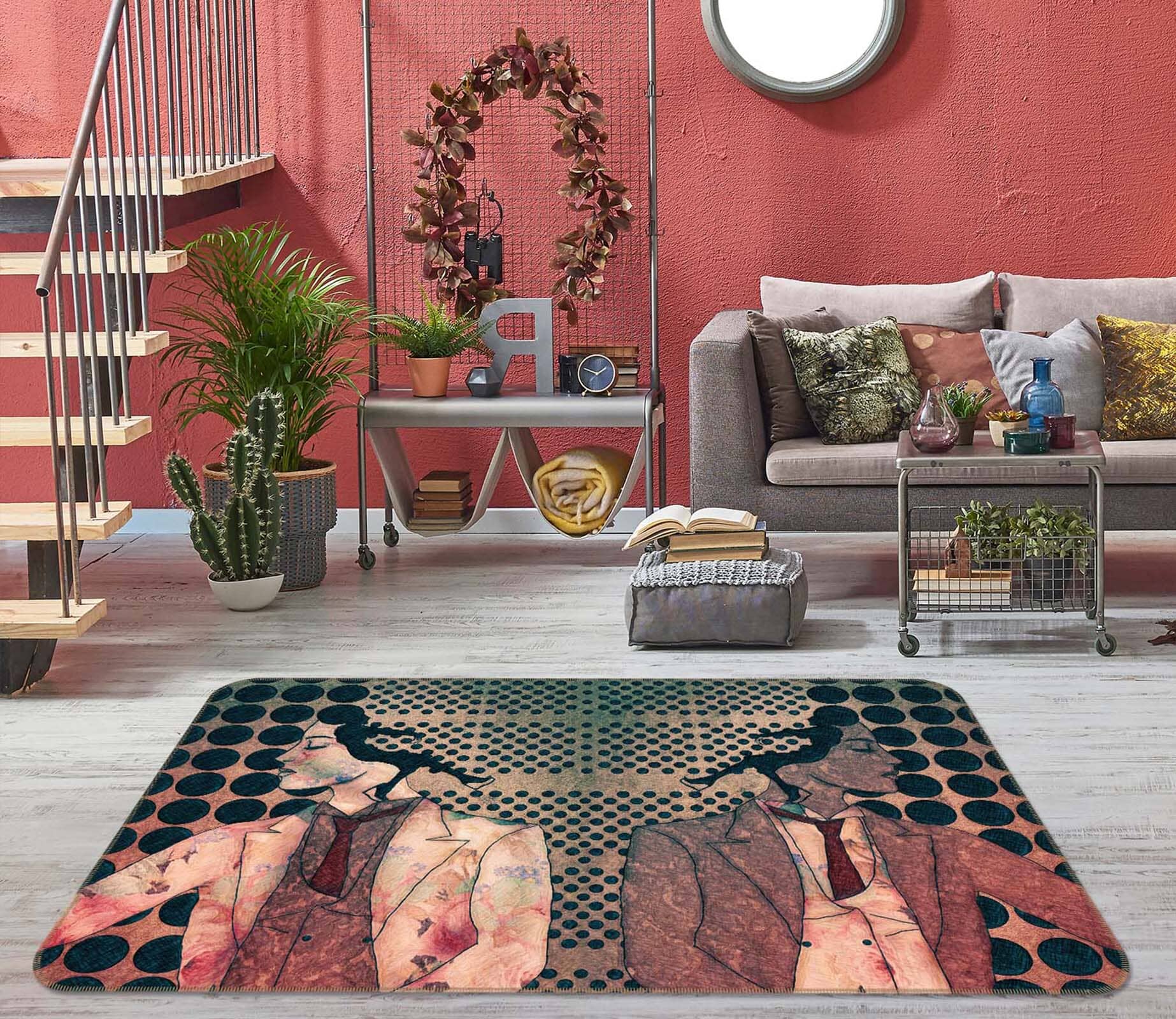 3D Suit Girl 1001 Marco Cavazzana Rug Non Slip Rug Mat Mat AJ Creativity Home 