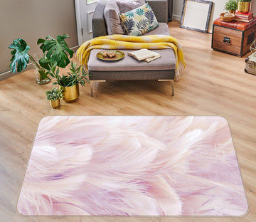 3D Pink Feather 30061 Non Slip Rug Mat