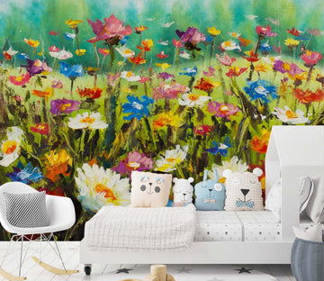 3D Oil Painting Daisy 029 Wall Murals Wallpaper AJ Wallpaper 2 