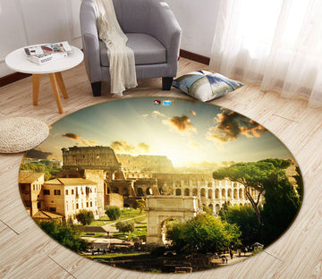 3D Building 72229 Round Non Slip Rug Mat