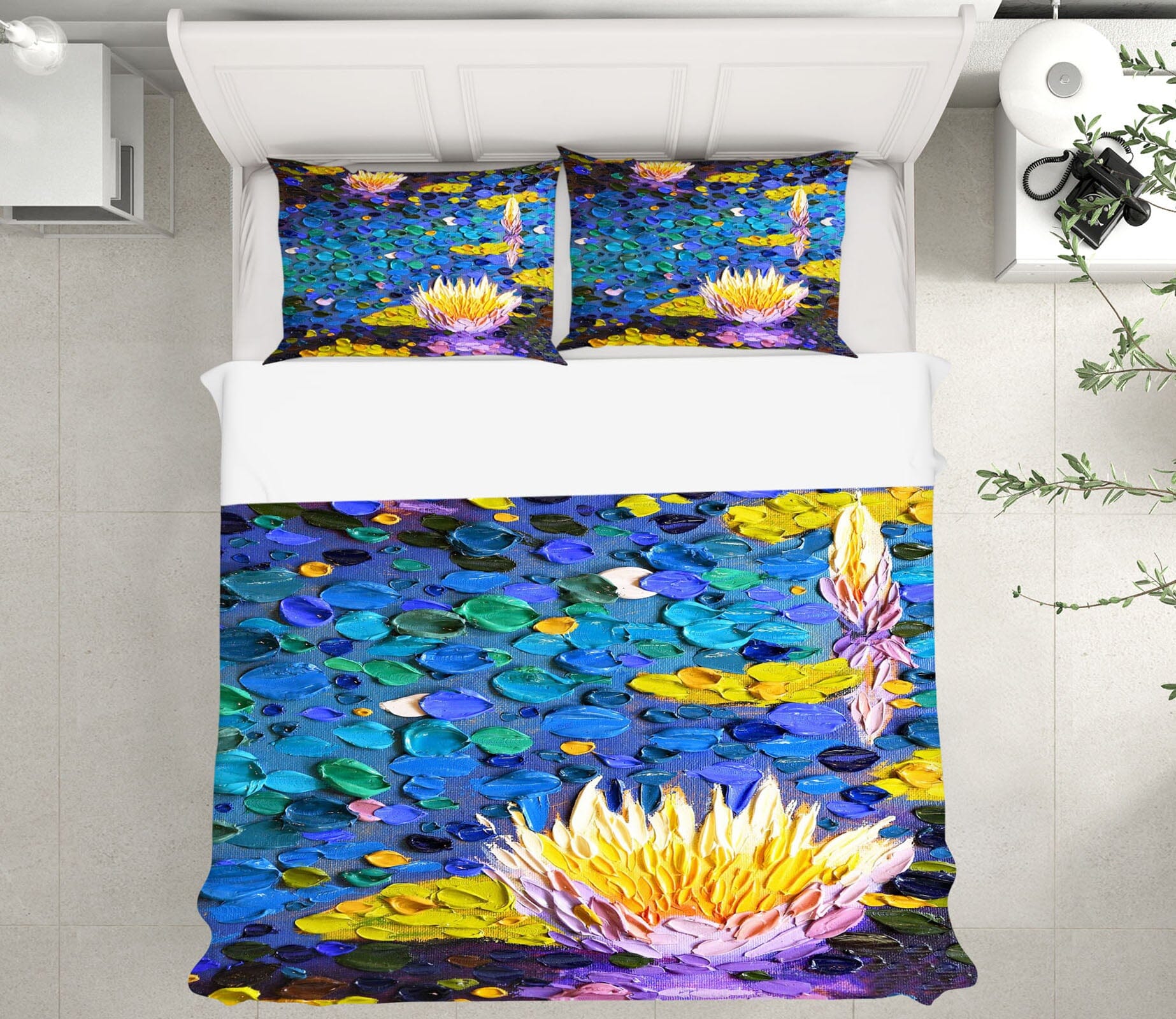 3D Water Lily 2122 Dena Tollefson bedding Bed Pillowcases Quilt Quiet Covers AJ Creativity Home 