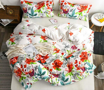 3D Flower Bush 7184 Bed Pillowcases Quilt