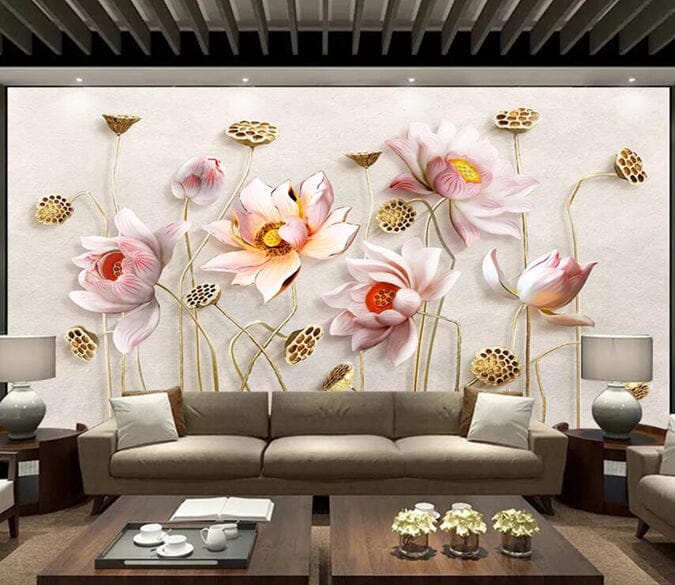 3D Lotus Pond 2222 Wall Murals Wallpaper AJ Wallpaper 2 