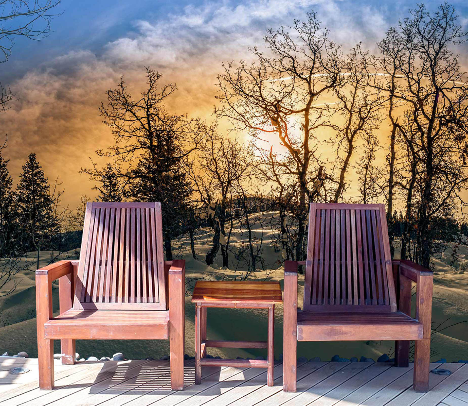 3D Snow Trees 5250 Beth Sheridan Wall Mural Wall Murals